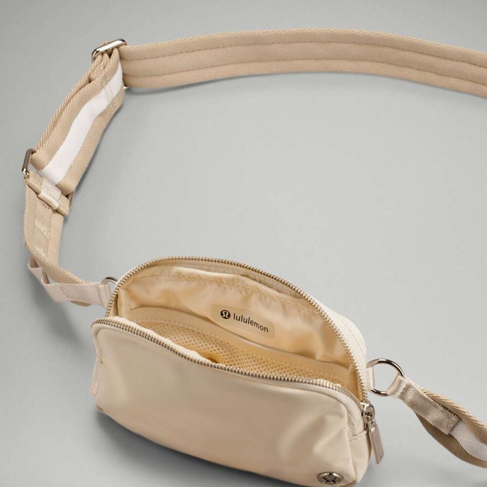 lululemon athletica Cream Crossbody Bag with Striped Tan Strap - Picture 2 of 5